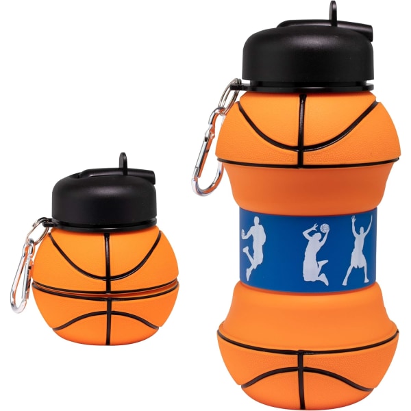 Art Clip-On BPA-fri sammenklappelig silikone basketball vandflaske