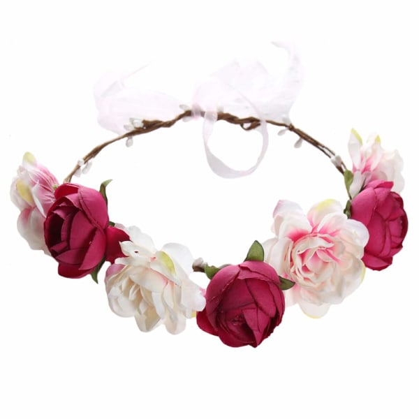 Flower Crown pääpanta RoseFloral häät morsiamen hiusvanne naisten L