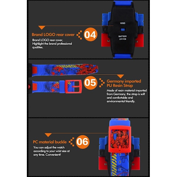 Digitalt Pu-ur Bumblebee Transformers Armbandsur för Pojkar och Flickor