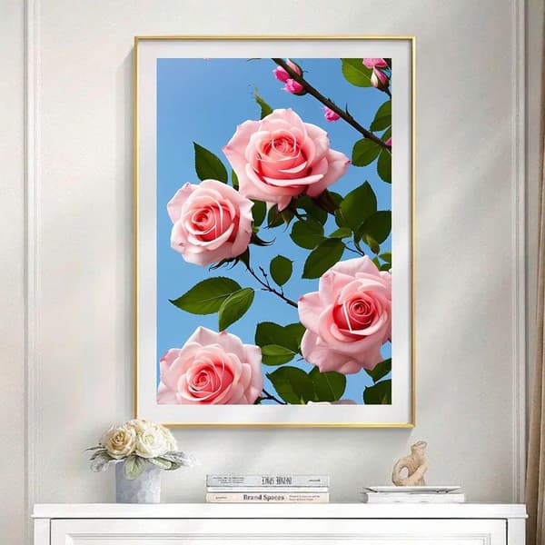 (30x40cm-Rose D) 5D Diamantmaleri Kit Rose DIY Full Rund Diamant