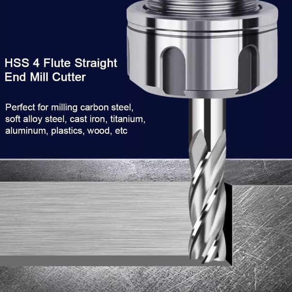 10 st 4-skärig Frässet - 2-12mm Fräs - Rak Skaft Dr