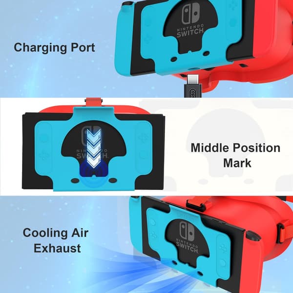 (Orange och Blå) Switch 3D VR-glasögon för Nintendo Switch/Switch OLED, med justerbar grad HD-lins, 360° panorama