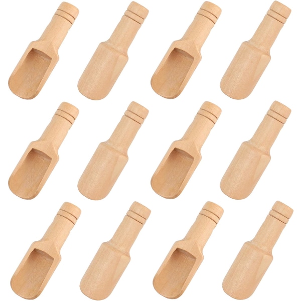 Mini Träsked, 12 st 7,8 cm Små Saltskedar, Badträsked
