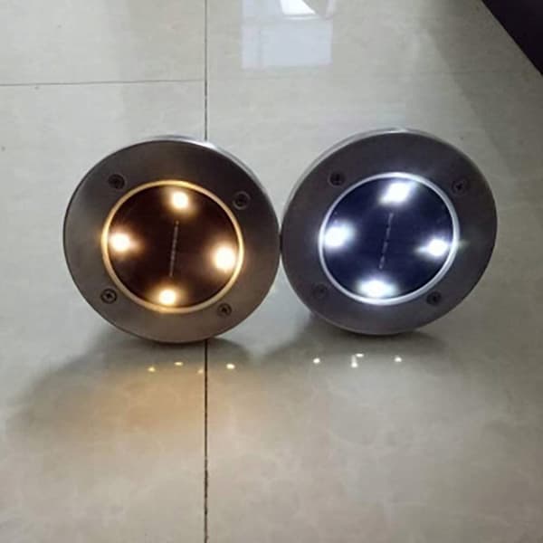 Solcellelys udendørs belysning 4LED underjordisk lys 4 stk. hvidt lys
