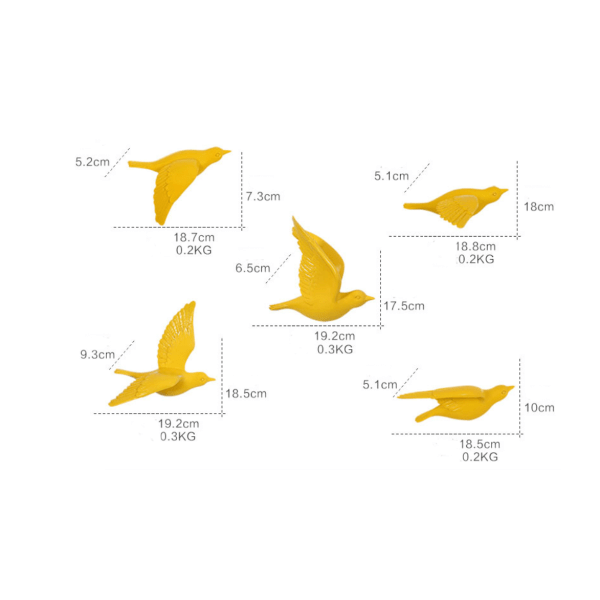 Kolmiulotteinen lintuseinätarra, luova olohuoneen kuisti B