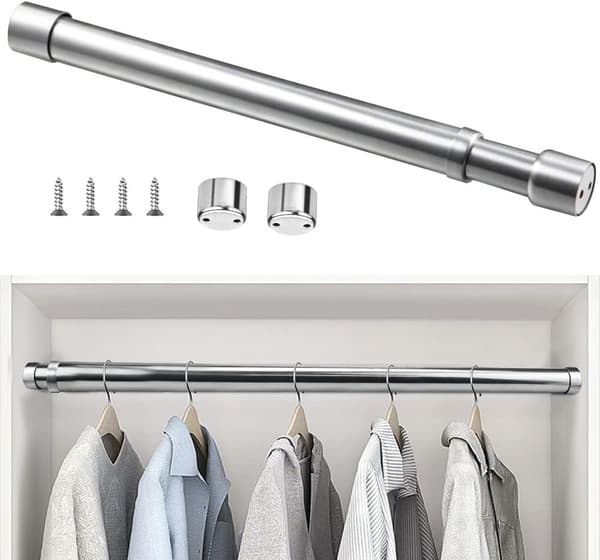 Teleskopisk Garderobestang i Rustfrit Stål 58-100cm Support