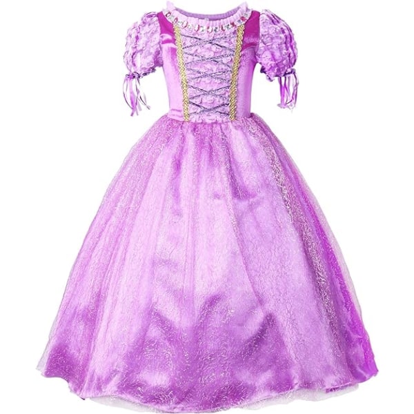 Princess Rapunzel kostym festklänning flickklänning（120cm）