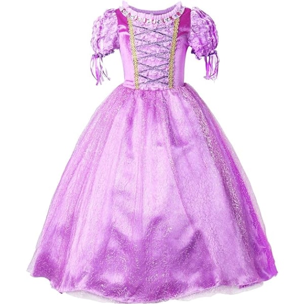 Prinsessan Rapunzel Kostymfestklänning Flickklänning (130cm)