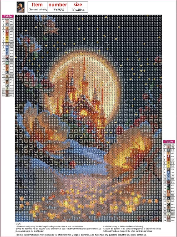 (30x40cm) Slot Diamond Maleri Kit til Voksne, Måne Diamond Ar