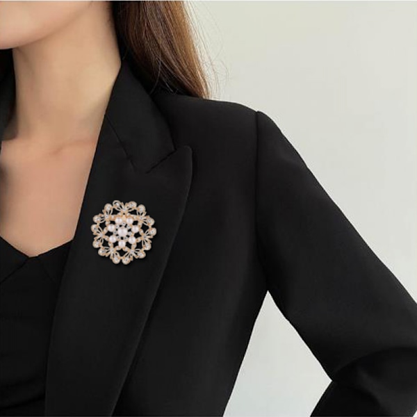 9 stk. Rosegullfargede Rhinestone-brosjer, Stort Perlekrystall Bryllupsbukettsett