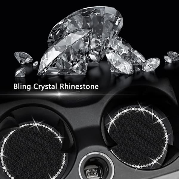 Auton lasinaluset, 2 kpl universaalia Bling-mukitelineen lasinalusta (2,75\"