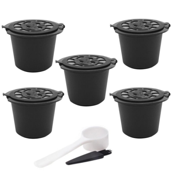 5x gjenbrukbare kaffekapsler Svart