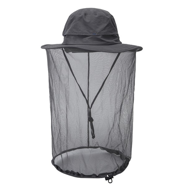Mosquito Net Fishing Hat Bee Outdoor Harmaa Hyttysverkko Fishing Ha