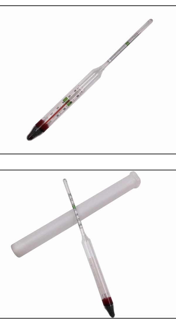 Akvarium Glass Flyte Hydrometer med Salt Marine Termometer [Var