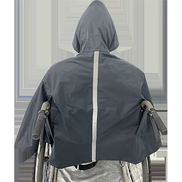 Poncho för rullstol - Regnkappa rullstol - Rullstolskapp - Vattentät - för rullstol eller rollator - Svart