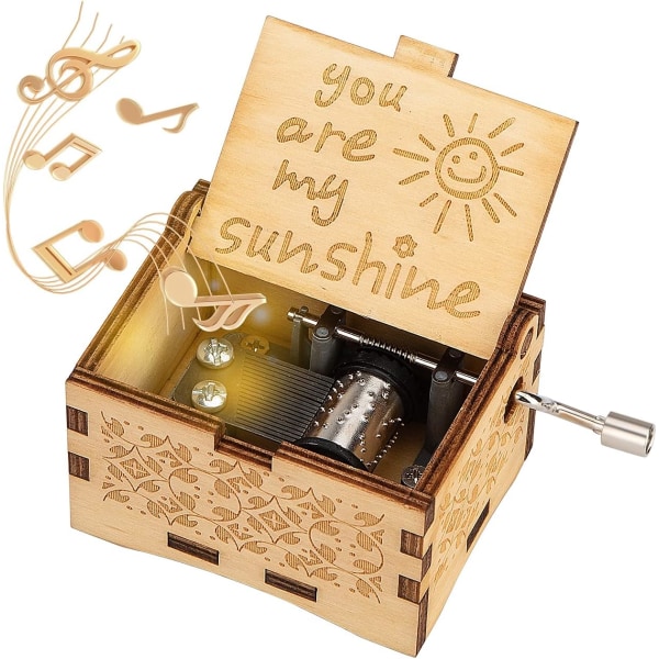 Music Box Wooden Hand Crank Music Boxes You are My Sunshine Music