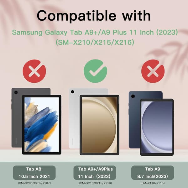 Etui (blått) til Samsung Galaxy Tab A9+/A9 Plus 11 tommer 2023 PU-skinn