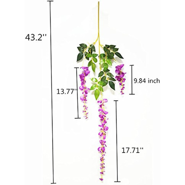 12 st/paket Konstgjorda Blommor Heminredning Varje Sträng 110cm Ar