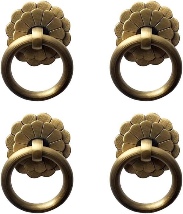 4-pack Antik Brons Låda Handtag i Antik Mässing