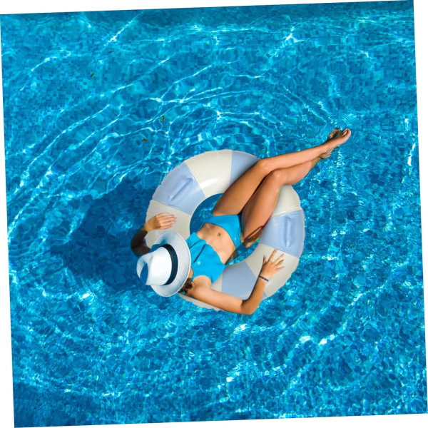Randig Badring Uppblåsbar Pool Float Ring Badring Ri