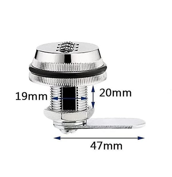 2 cm Bolte Sikkerhedslåse i Zink Legering med Kode, Blank Krom