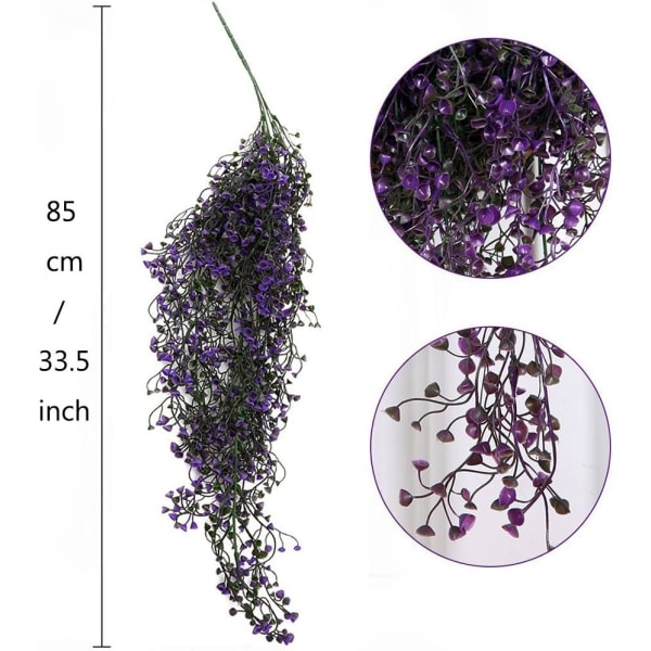 Konstgjorda Hängande Vinrankor, Set med 2 Stycken Konstgjorda Murgröna Blommor