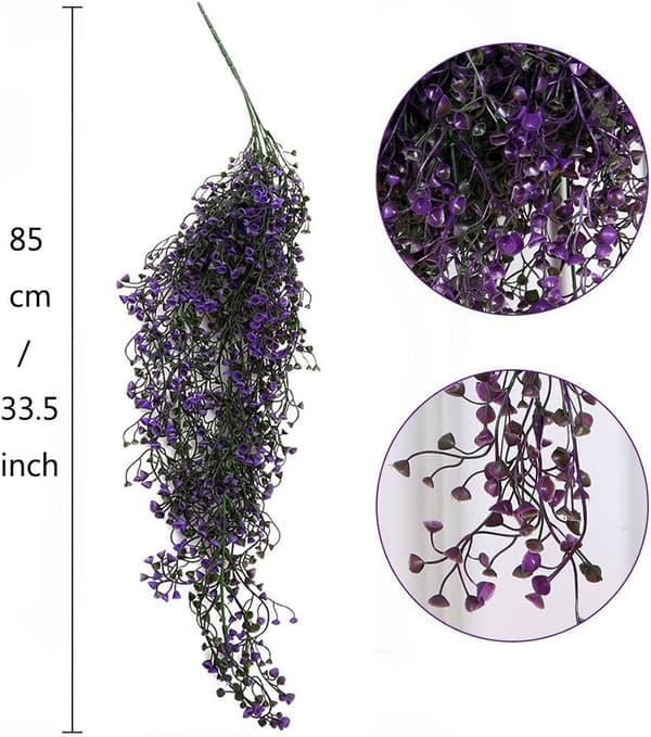 Kunstige slyngplanter, sett med 2 kunstige eføyblomster