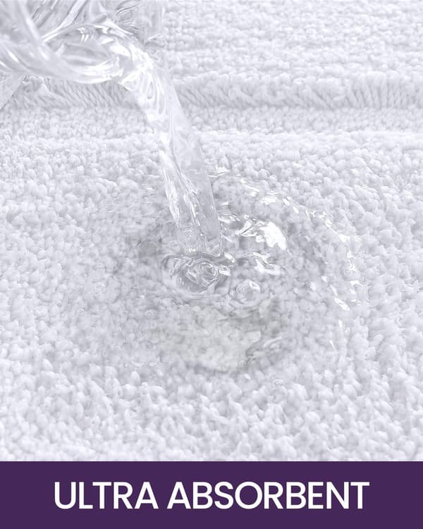 （Hvit, 50*80cm）Antislipp Badematte, Myk Mikrofiber Badeteppe, Vann