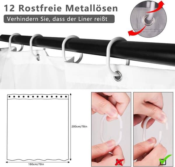 Bruseforhæng, Vaskbart Polyester Bruseforhæng, Bad og Toilet