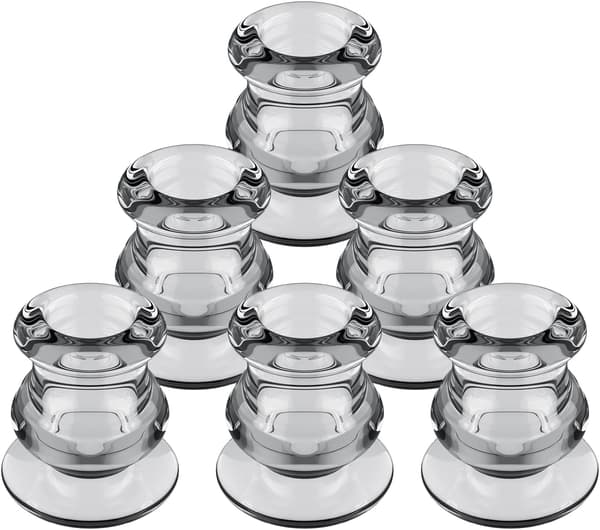 Sett med 6 stilkede lysestaker, stilkede lysestaker i glass, ka