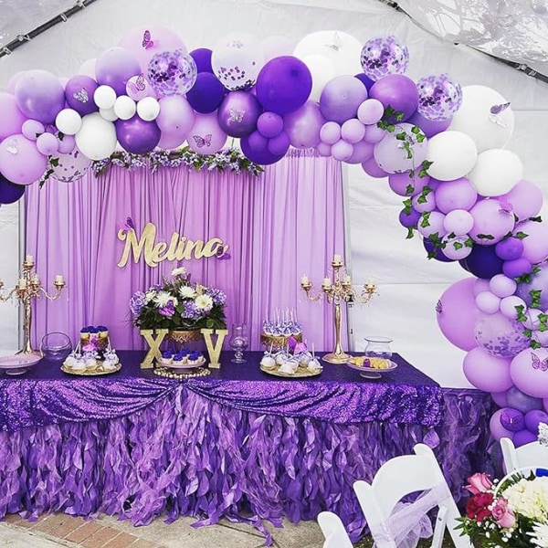 Purppura Balloon Garland Arch Kit, 122 kpl 18 12 10 5 tuumaa Pastel Li