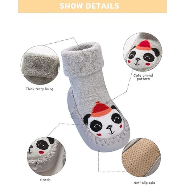 Tofflor med halkfria babysockor 2 par, babysockor och strumpor för mig