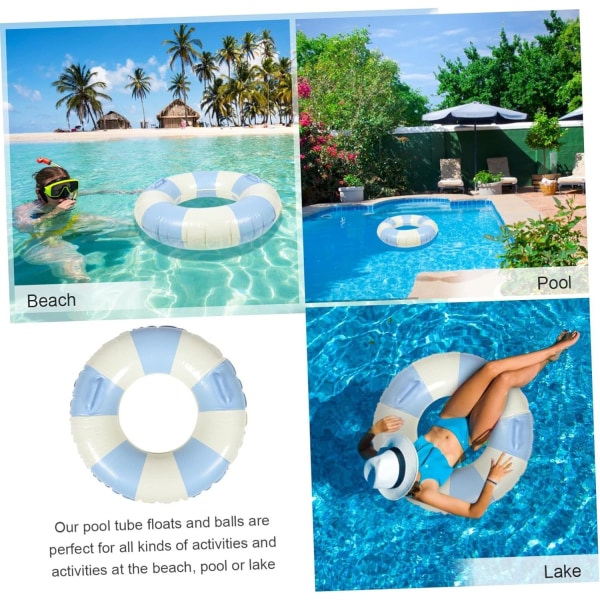 Randig Badring Uppblåsbar Pool Float Ring Badring Ri