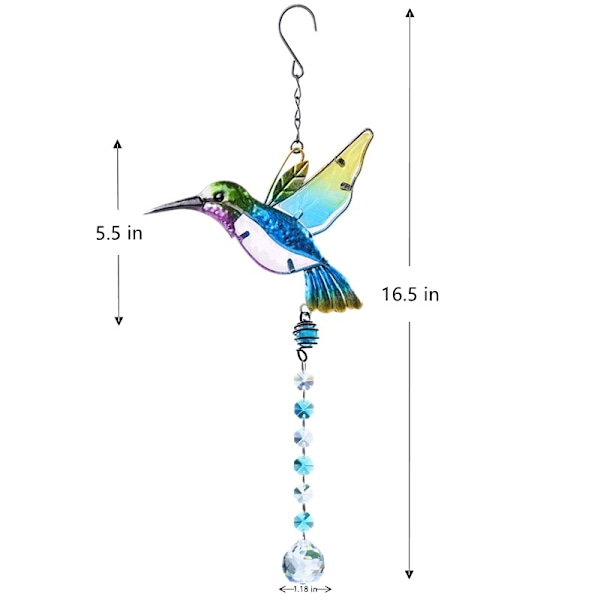 Kristallfångare Solfångare Kolibri Hängande Hänge Chandelier Prisma R