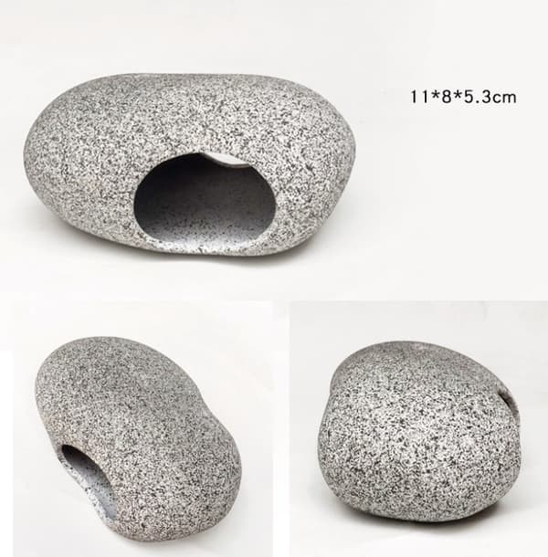 (Oval) Akvarium Dekor Tilbehør, Akvarium Dekor Stein Grotter Kampfisk Hus Gjemmested Tu