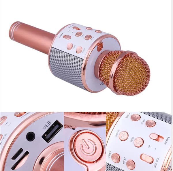 1 stk trådløs Bluetooth karaokemikrofon, trådløs mikrofon følger med
