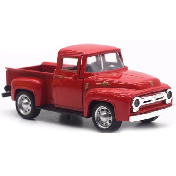 Metal Red Truck Red Ford, Vintage Fill Fabric Berry Farm Pickup F