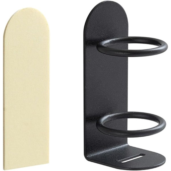 2-pack Elektrisk Tandborsthållare (Svart), Väggmonterad Metall