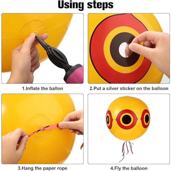 3 stykker Anti-Bird Balloner Skræmmende Eye Balloner Skræmme Fugleballon