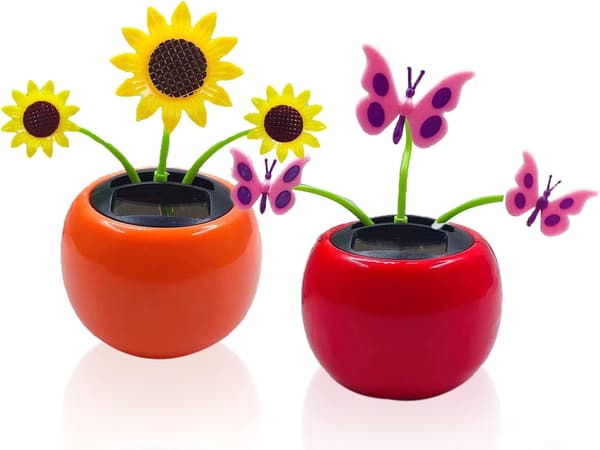 Solcellsdriven Dansande Blomma, Solcellsdriven Bildocka Bildekoration, Solcellsdriven Bilblomma