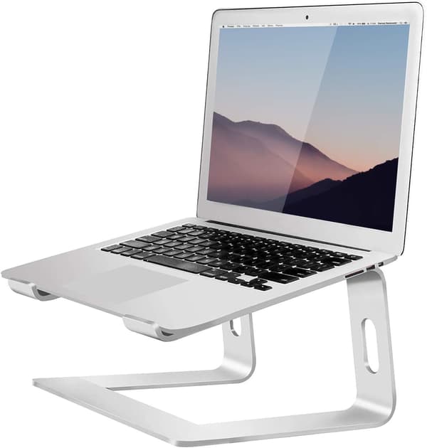 Sølvfarget Stasjonær Laptop Stativ, Bærbar Datamaskin Stativ i Aluminium