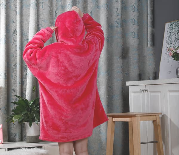 Unisex Fleece Oversized Hettegenser Ultra Myk Hettepledd Super Myk