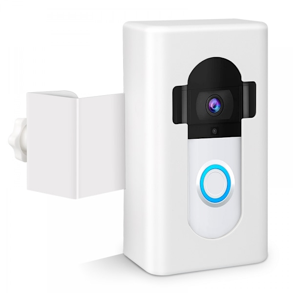 Dørklokkeholder uden boring, Generisk tyverisikring Ring dørklokkeholder til lejlighed, Egnet til Ring, Blink Video Doorbell Hvid