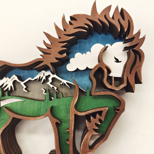 Flerlags hestefigur hult design træ dyr totem hest