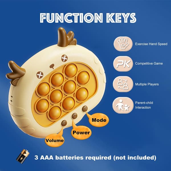 （Hjort）Quick Push Bubbles Pop Fidget Leke Det Spill, Fast Push Light Up Pop Interaktiv Sensor