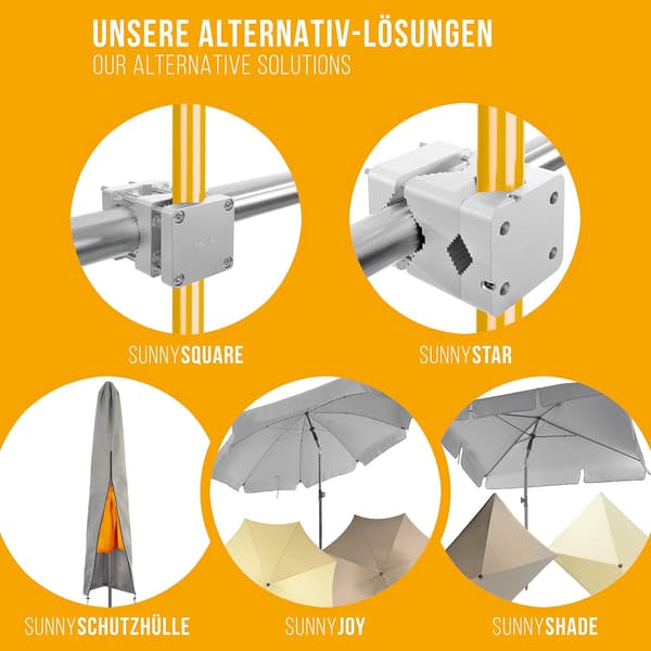 4smile Balkongparasollstativ – aluminiumparasollfot – för rektangulära