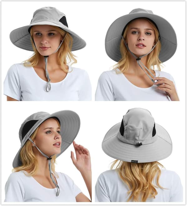 Ljusgrå Solhatt Herrar Damer Sommar UV-Skydd Utomhus Vandring
