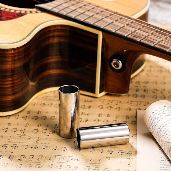 (6cm) Gitarrslide i rustfritt stål, finger- og knokeslide, metallgitarrslider for elektrisk gitar B