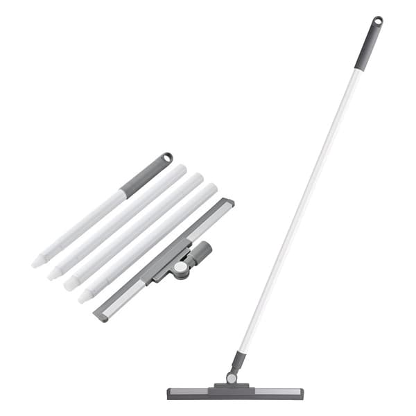 Gulvmopp 35 Cm - 136 Cm Skaft - Mopp til Brusebad - Gulvmopp Med Skaft - Brusebadsmopp - Grå