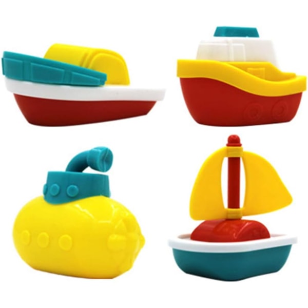 4 styks lille bådtog badelegetøj, badelegetøj Bad flydende båd